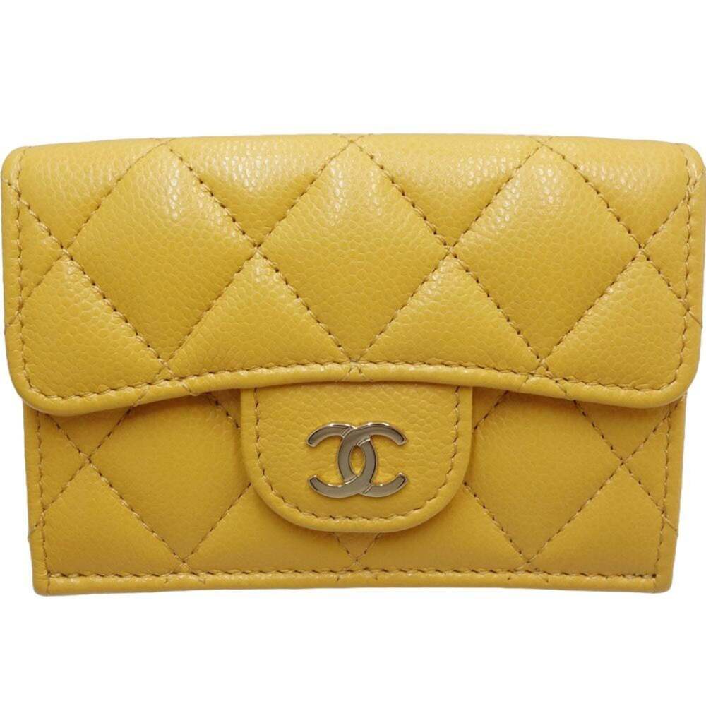 CHANEL Authentic Yellow Caviar Leather Wallet - Picture 2 of 10